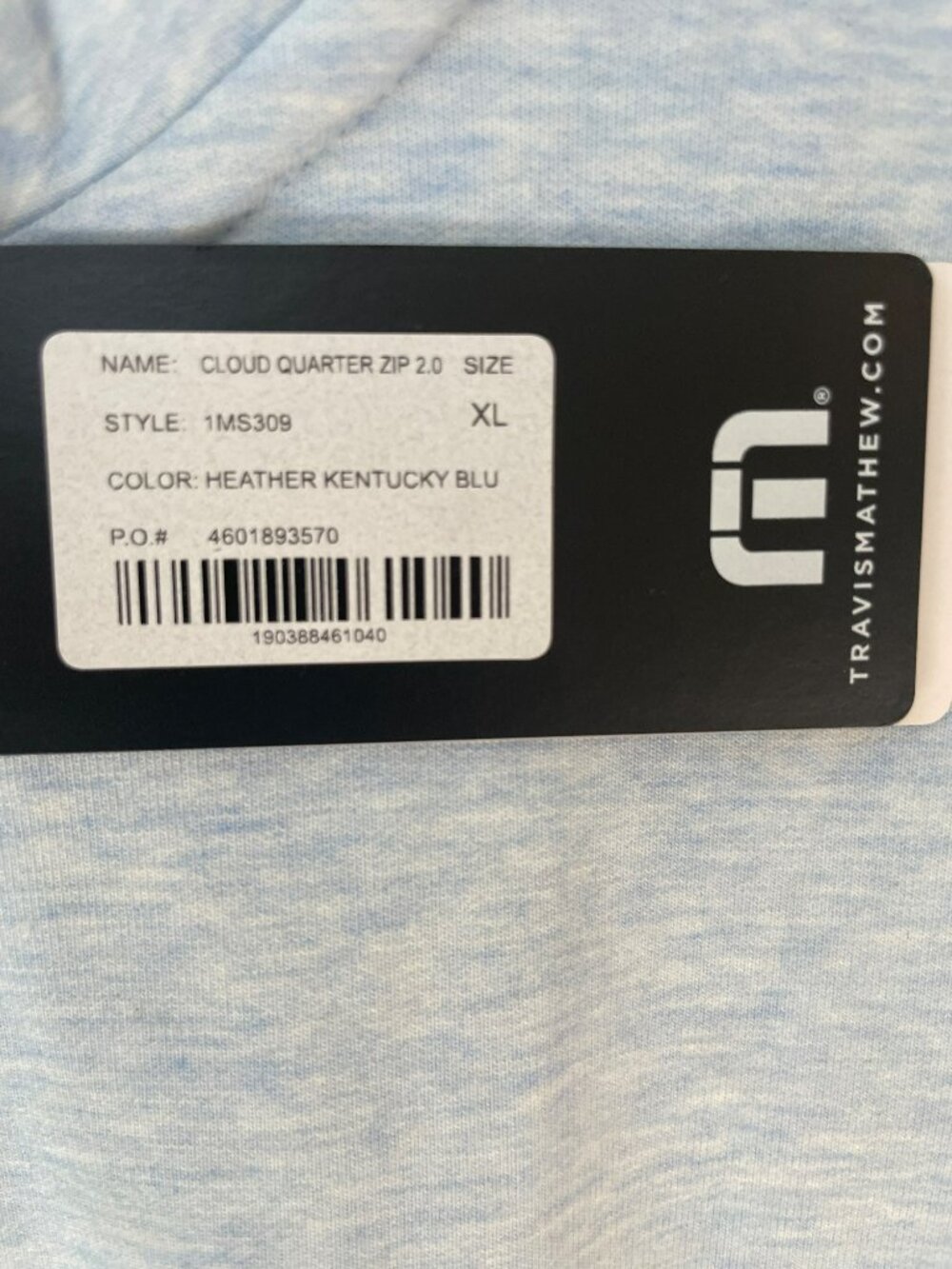 Travis Mathew Cloud Quarter Zip Pullover Heather Blue Golf Shirt Men's Sz XL NWT - Picture 6 of 10
